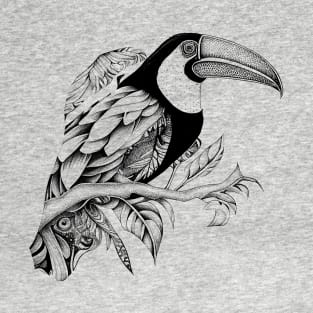 Toucan Wild Animal Nature Illustration Art Tattoo T-Shirt